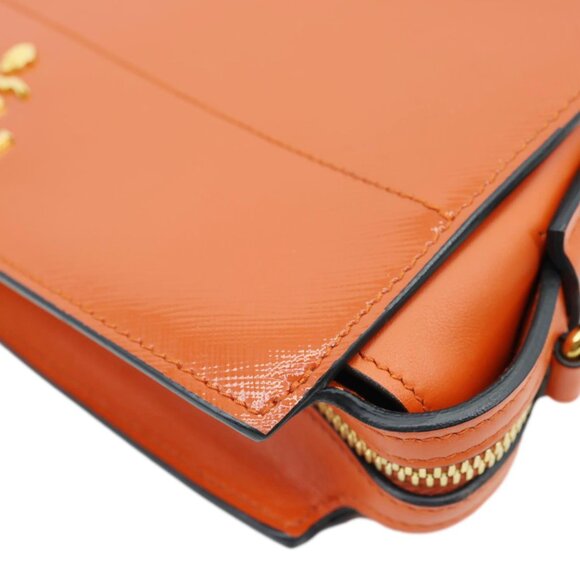 Prada  Esplanade Saffiano Vernice Leather Crossbody Bag Orange - Picture 7 of 15